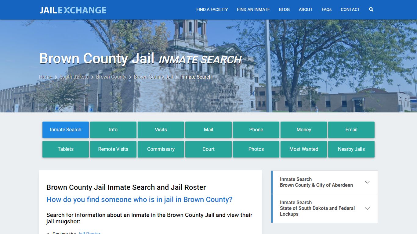 Inmate Search: Roster & Mugshots - Brown County Jail, SD