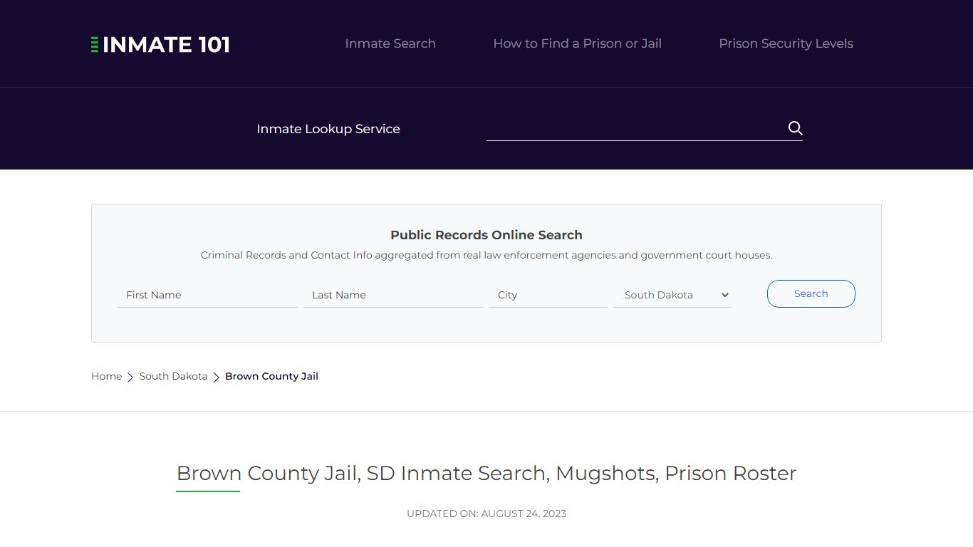 Brown County Jail, SD Inmate Search, Mugshots, Prison Roster